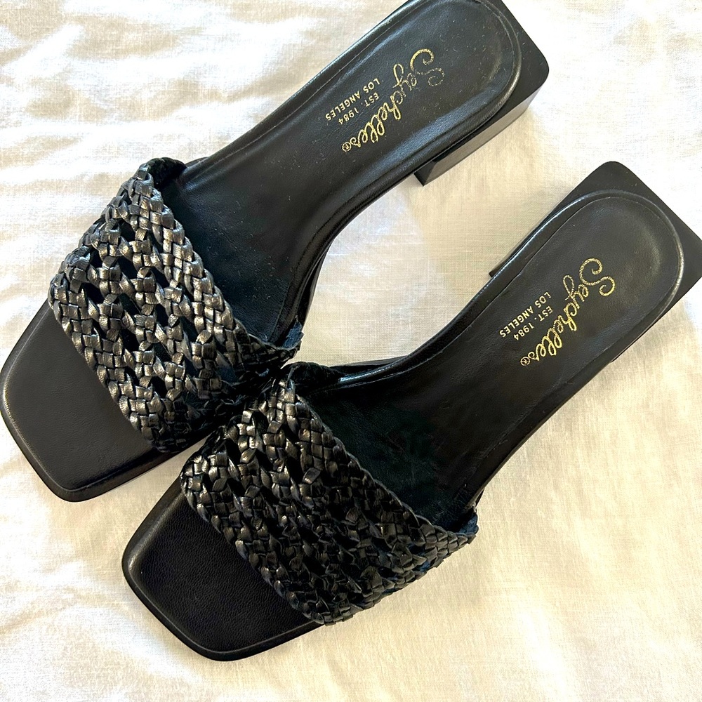 Black anthro sandals size 7